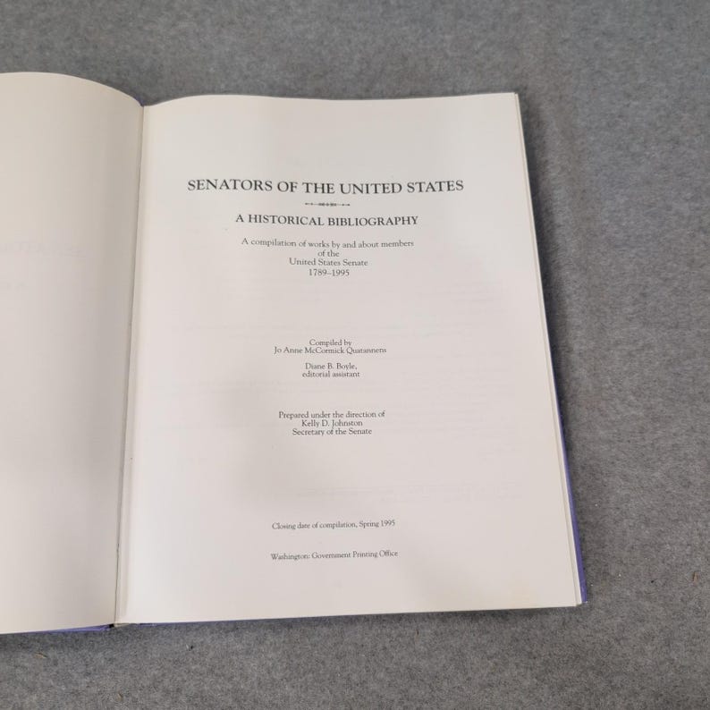 Senators of the United States A Historical Bibliography 1789-1995 Relié 1995 image 5