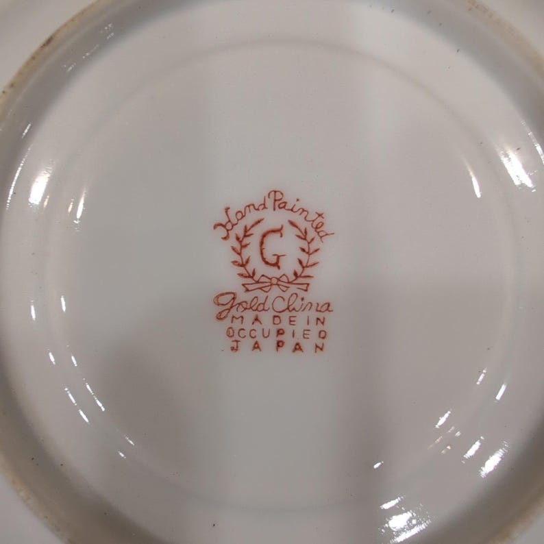 Hand Painted Gold China Made in Occupied Japan Teacup Saucer Floral Gilded Rim image 5
