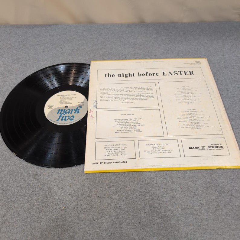 The Inspirations Night Before Easter Vinyl LP Mark Five MV4463 Gospel image 2
