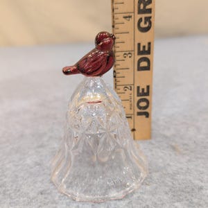 Amaris by Nachtmann Kryształowy dzwonek obiadowy Ruby Red Bird Topper Niemcy Szkło zdjęcie 6