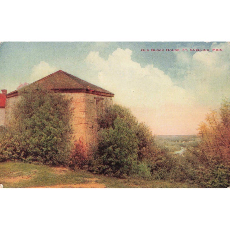 Fort Snelling Minnesota Old Block House Vtg Postcard Divided Back Hammon 1892 image 1