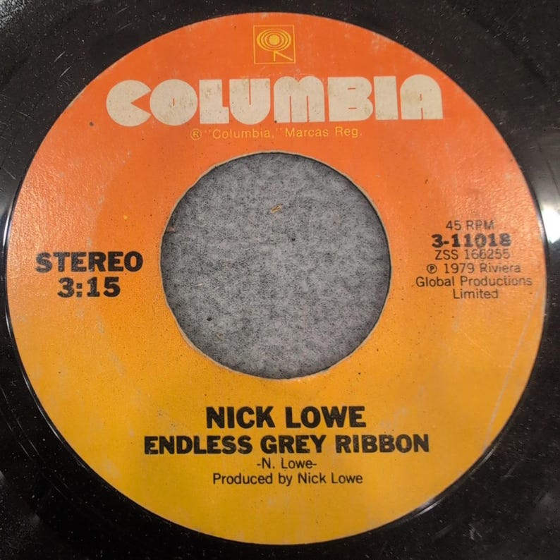 Nick Lowe Cruel To Be Kind Grey Ribbon 1979 Columbia 45 RPM Vinyl 3-11018 image 1