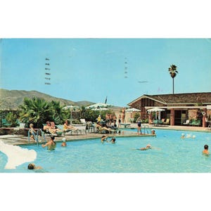 Vintage-Postkarte von Sun City, Kalifornien: Rathaus, Freizeitzentrum, Schwimmbad, 1976, Hemet Bild 1