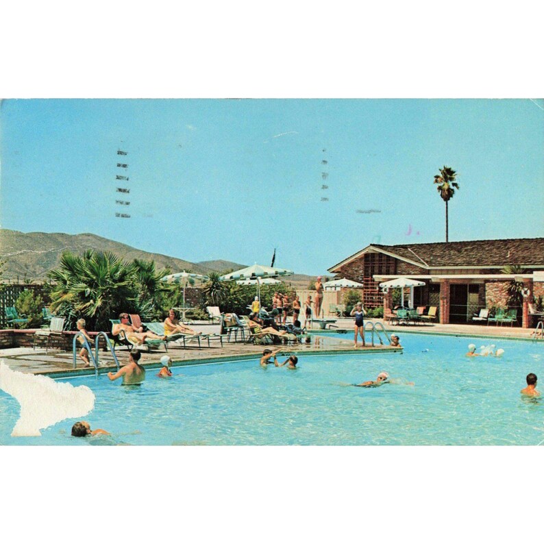 Vintage-Postkarte von Sun City, Kalifornien: Rathaus, Freizeitzentrum, Schwimmbad, 1976, Hemet Bild 1
