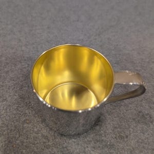 Oneida Community Tudor Plate Vintage Baby Cup Silver Plated Gold Wash Interior image 4