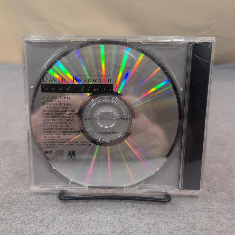 David Baerwald Good Times Promotional CD Single 1990 A&M Records 75021 8086 2 image 2
