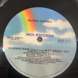 Belinda Carlisle Summer Rain Extended Version 12 Inch Vinyl Single 1990 MCA-2401 image 5