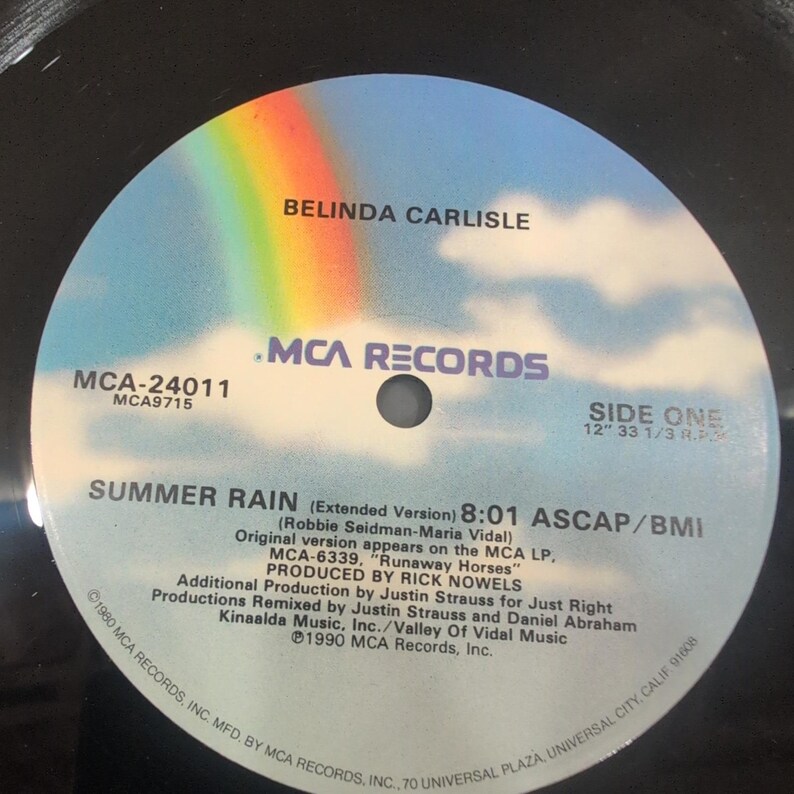 Belinda Carlisle Summer Rain Extended Version 12 Inch Vinyl Single 1990 MCA-2401 image 5