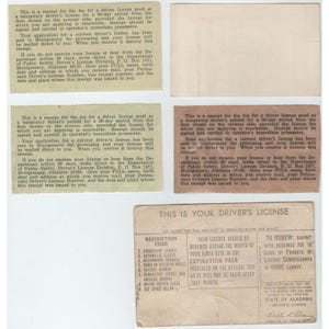 Vintage-Führerscheine aus Alabama, Konvolut aus den 1970er Jahren, Weaver High School-Ephemera Bild 2