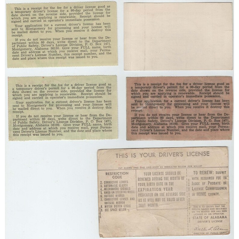 Vintage-Führerscheine aus Alabama, Konvolut aus den 1970er Jahren, Weaver High School-Ephemera Bild 2