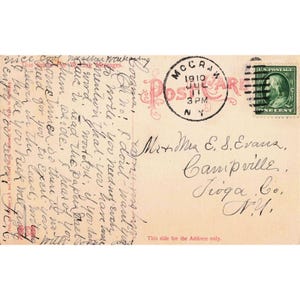 Vintage 1910 Little York Park NY Postcard Dock and Landing McGraw Postmark VG- image 2