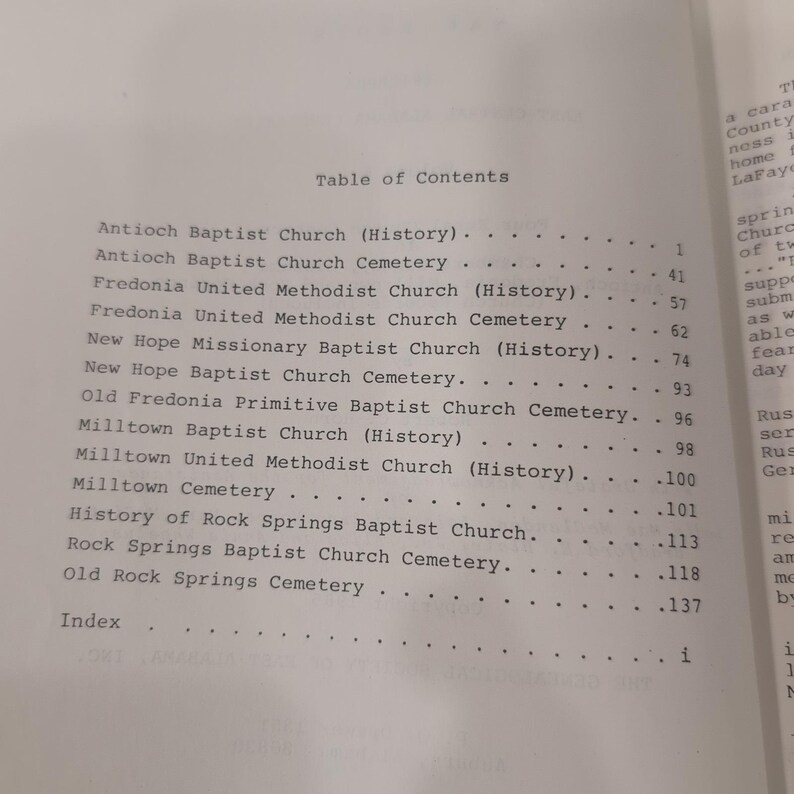Tap Roots Vol 4 Epitaffi e registri ecclesiastici della contea di Chambers, Alabama, 1985 immagine 3