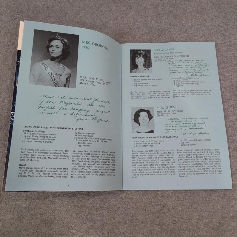 1966 Mrs Georgia Recipe Book Vintage Pageant Finalist Cookbook Atlanta Gas Light image 3