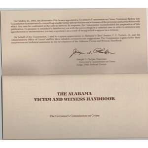 Manuel des victimes et des témoins de l'Alabama (édition ancienne), Commission du gouverneur sur la criminalité image 2