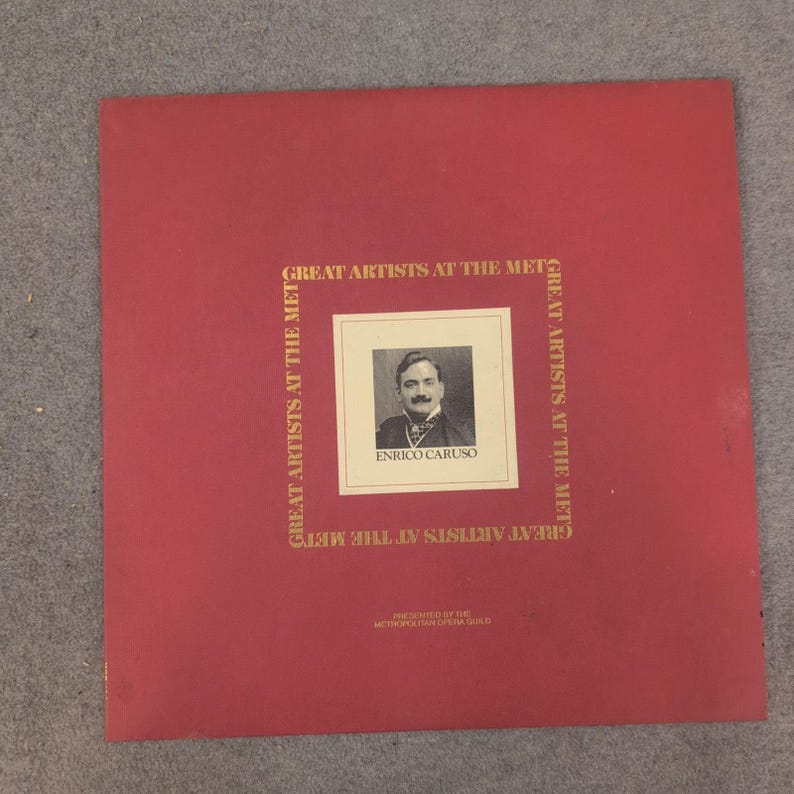 Enrico Caruso Great Artists at the Met Vinyl LP Metropolitan Opera Guild Mono image 1