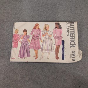 Butterick 5918 Classics Girls Dress Sewing Pattern Size 12-14 Uncut 1991 Pink image 1