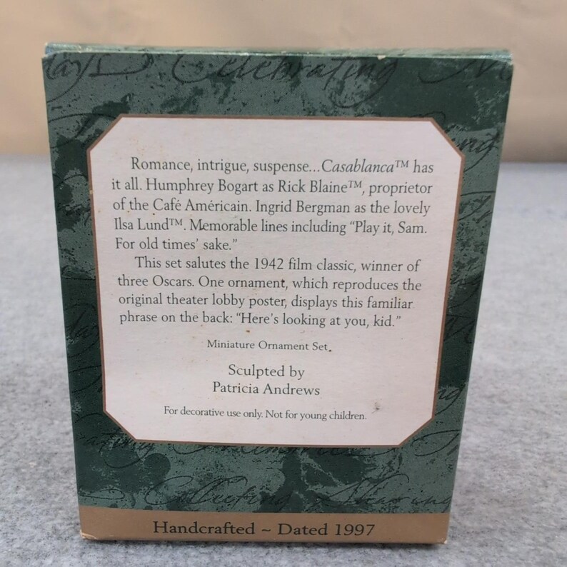 Hallmark Keepsake Ornament Casablanca Set of 3 Rick Ilsa Victor Laszlo 1997 image 2