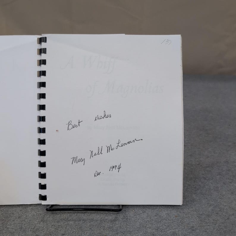 A Whiff of Magnolias Mary Nell McLennan Signed 1994 Stories and Essays Book image 2