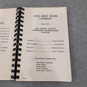 Our Best Home Cooking Van Buren County, Arkansas Extension Homemakers Cookbook image 3
