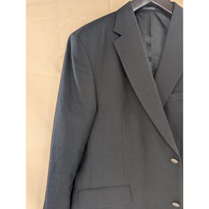 VTG Dockers Men's Black Blazer Jacket Size 46 L Long Business Casual Wool Blend image 4