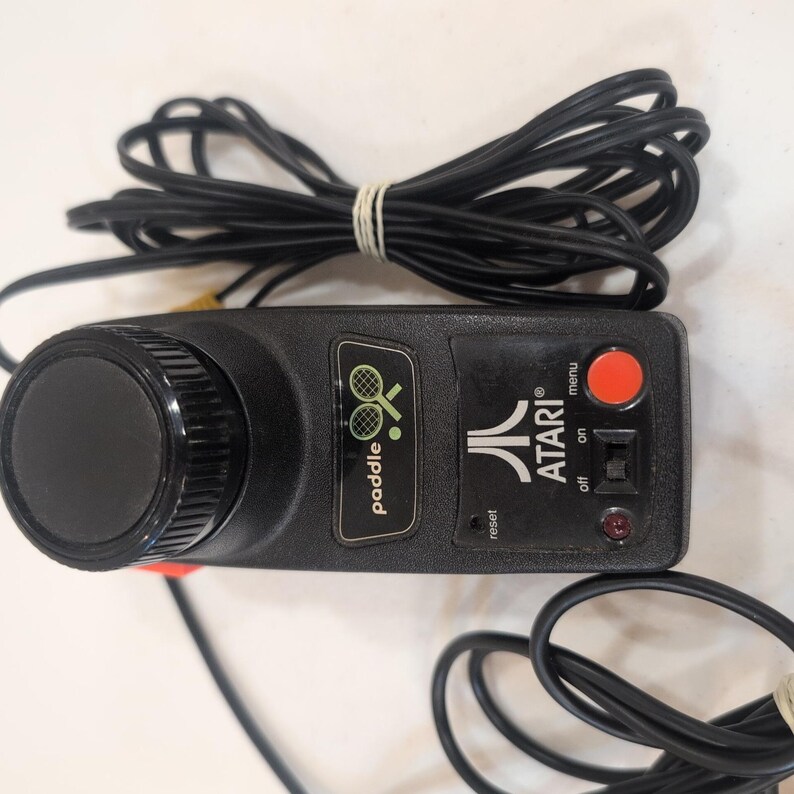 Atari Paddle Controllers Set up Vintage Game System Tested & Working Pair 2004 image 2