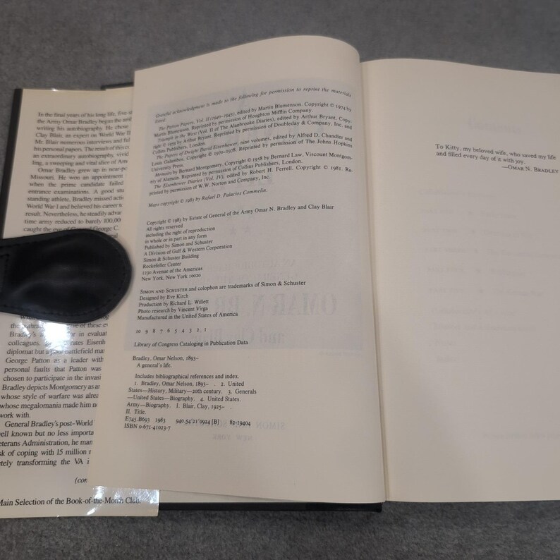 A Generals Life Omar N Bradley Autobiography First Edition Hardcover 1983 WWII image 4