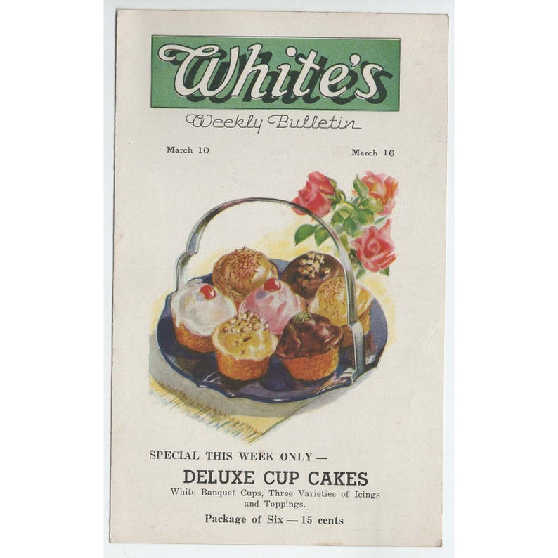 Vintage White's Weekly Bulletin Bakery Ad S.S. Quirigua Ship Illustration image 1