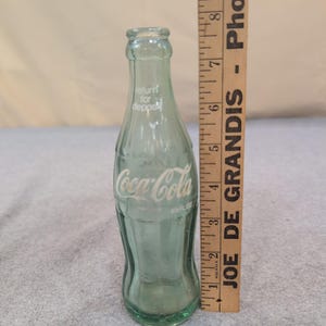 Vintage Coca-Cola 6.5oz Glass Bottle Columbus GA White ACL Label Hobbleskirt image 2