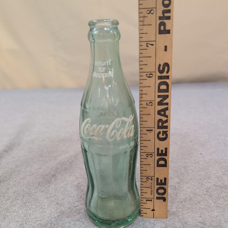 Vintage Coca-Cola 6.5oz Glass Bottle Columbus GA White ACL Label Hobbleskirt image 2
