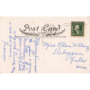 Vtg 1908 Christmas Postcard Bluebirds Winter Cabin Whitney Made Pewaukee WI image 2
