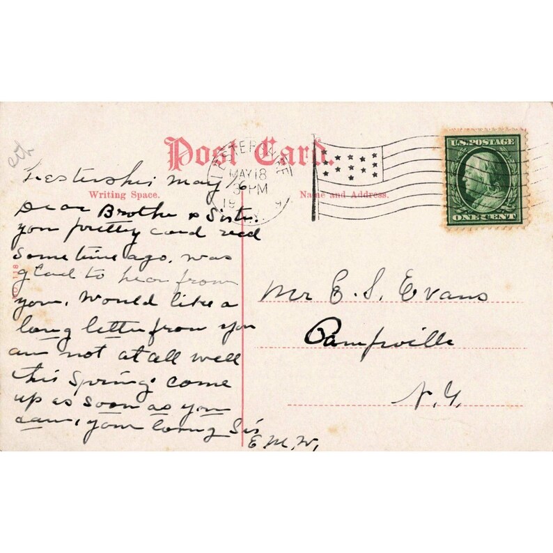 Postal antigua del Ayuntamiento de Nueva York de 1911, matasellada con el sello Franklin de 1 centavo de NYC, en muy buen estado. imagen 2