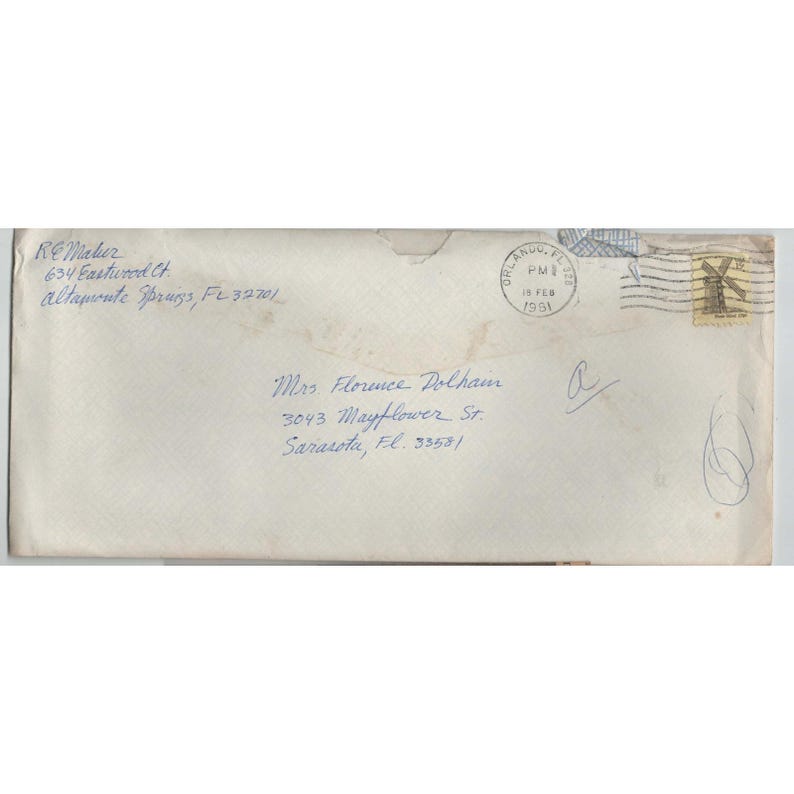 Konvolut von 13 Vintage-Briefumschlägen mit Poststempeln aus Sarasota, Florida, aus den 1950er- bis 1980er-Jahren Bild 4