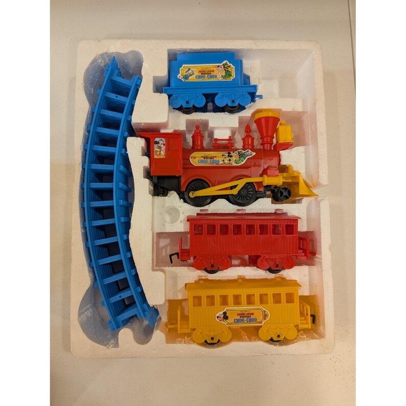 Ensemble vintage de train Western Choo-Choo MICKEY MOUSE par Durham - Boîte effet vieilli image 4