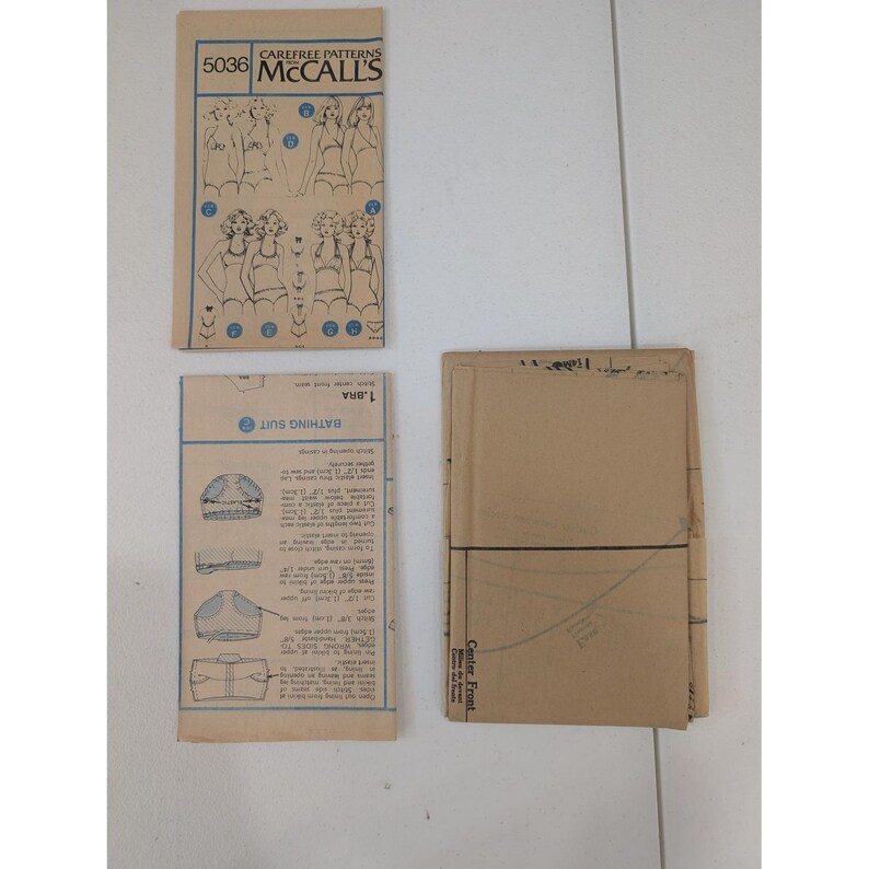 VTG 1976 McCall's 5036 Sewing Pattern Misses' Stretch Knit Bathing Suits FF/UC image 4