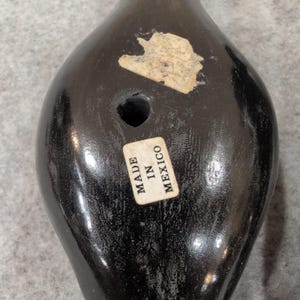 Vintage Mexicaanse Barro Negro zwarte klei geëtste vogelbeeldjes set van 3 Mexico afbeelding 9