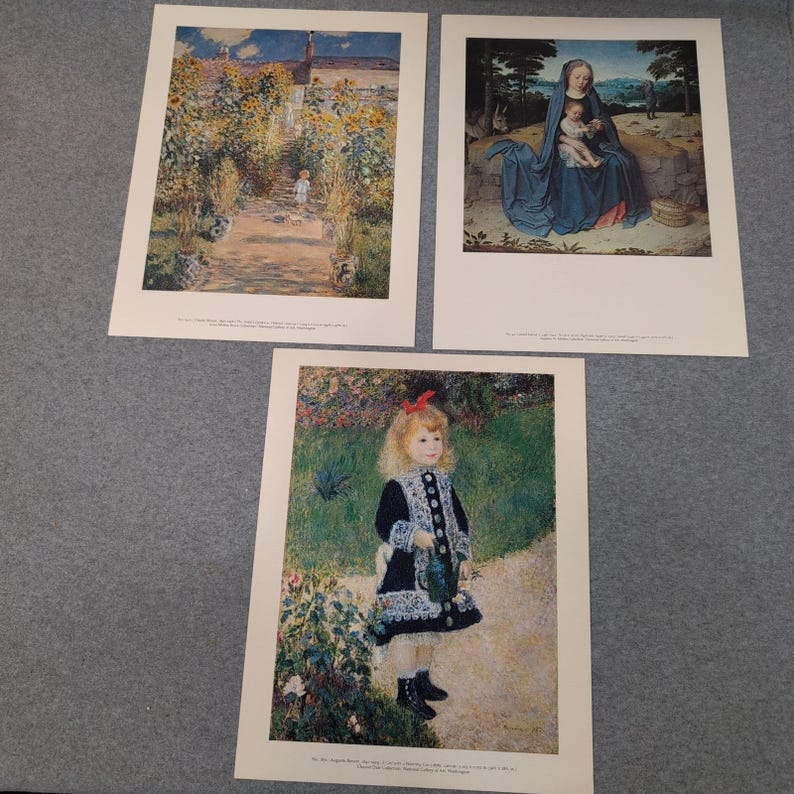 National Gallery of Art Print Set Renoir Monet Gerard David Impressionist Art image 1