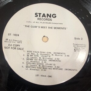 The O'Jays Meet The Moments LP Stang ST-1024 DJ Copy Promo White Label 1974 image 6