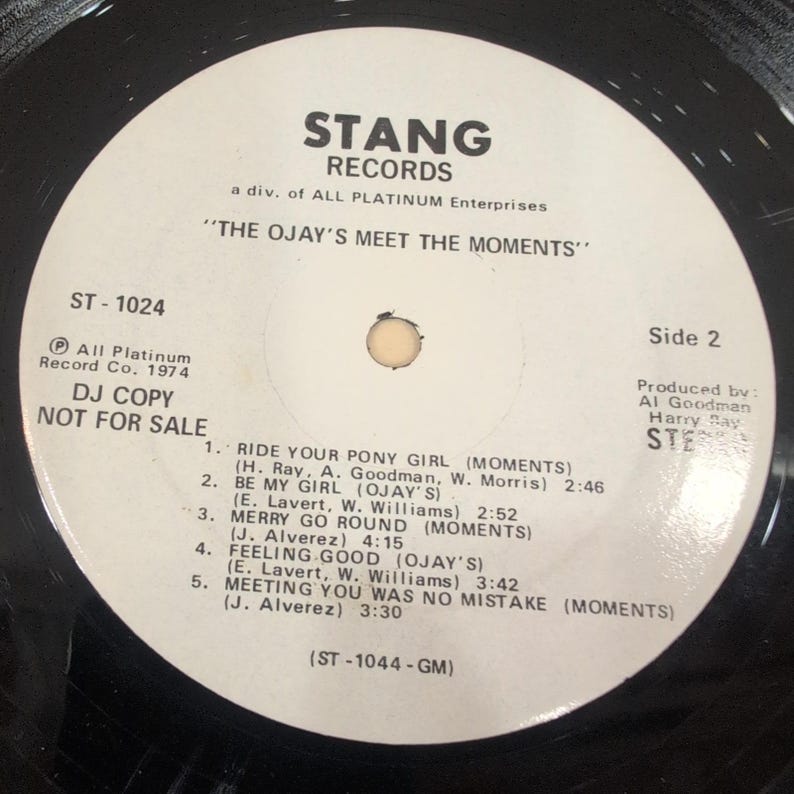 The O'Jays Meet The Moments LP Stang ST-1024 DJ Copy Promo White Label 1974 image 6