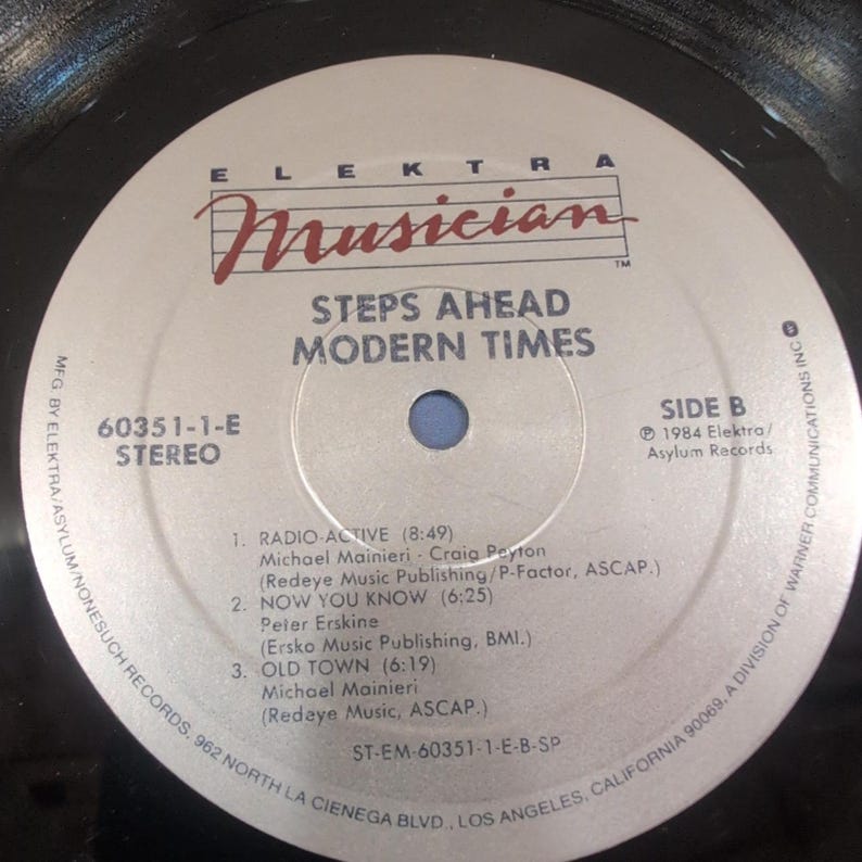 Steps Ahead Modern Times Vinyl LP 1984 Elektra Musician 60351-1-E Michael Brecke image 6