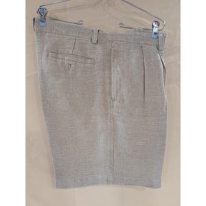 Vintage American Eagle Coarse Weave Men's Linen Pleated Dress Shorts - Size 38 image 1