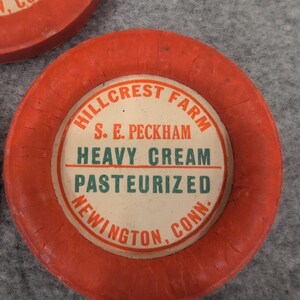 Lot of 3 Vintage Hillcrest Farm SE Peckham Heavy Cream Pasteurized Dairy Round image 2
