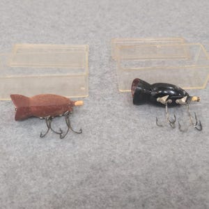 Vintage Fishing Lures Hula Popper Red and Black Fishing Tackle