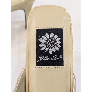 Yellow Box Jody Embellished Rhinestone Square Toe Beige Heel Mules Size 7.5 image 4