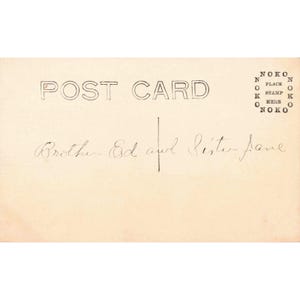 Antike RPPC-Echtfoto-Postkarte, Frauenporträt, Bruder Ed, Schwester Jane NOKO Bild 2