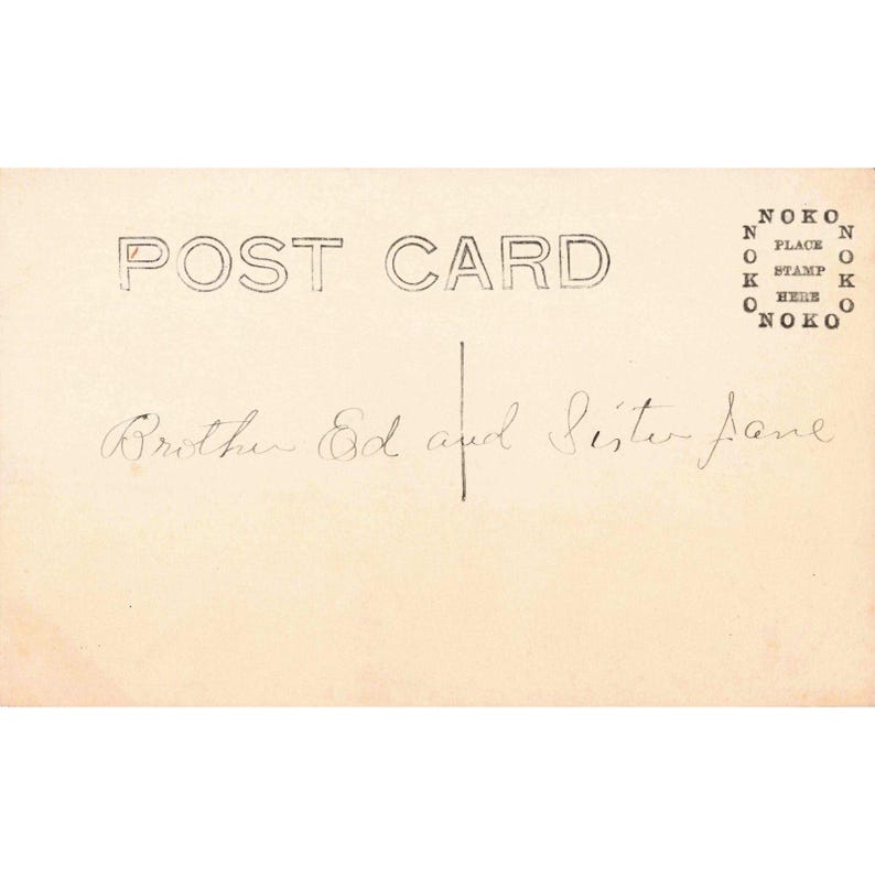 Antike RPPC-Echtfoto-Postkarte, Frauenporträt, Bruder Ed, Schwester Jane NOKO Bild 2