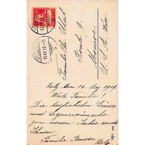 Antique 1911 New Year Postcard Viel Gluck Winter Landscape Switzerland RPPC image 2