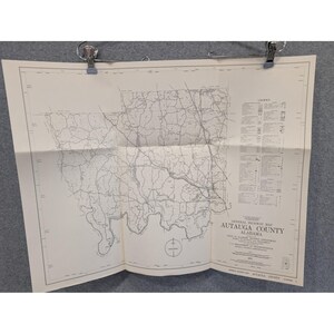 VTG 1975 Autauga County Alabama General Highway Map 23" x 18" Prattville Marbury image 1