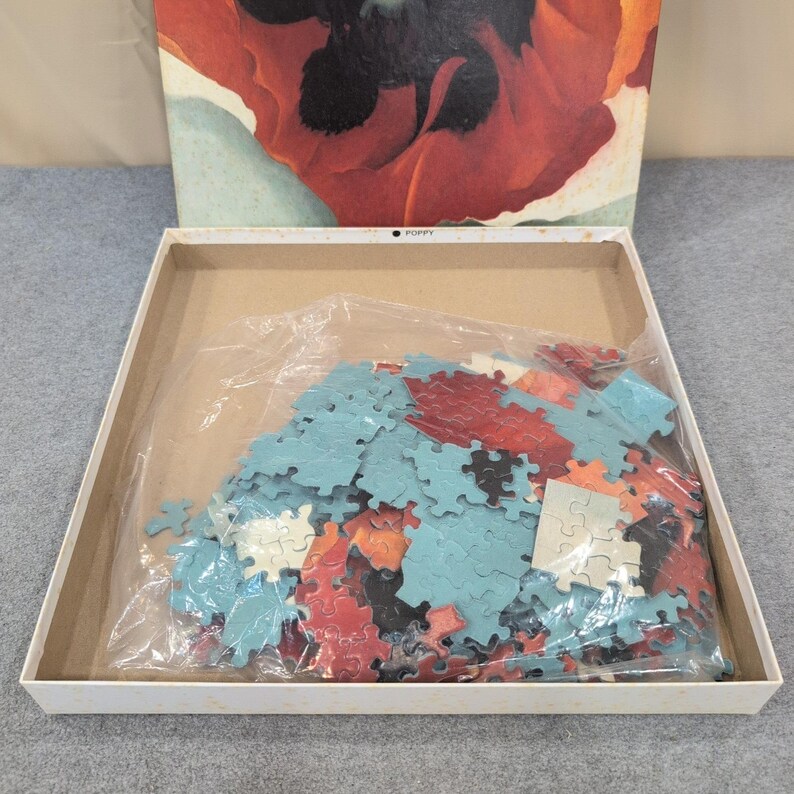 Georgia OKeeffe Poppy Fine Art Jigsaw Puzzle 500 Pieces Battle Road Press Vtg image 3