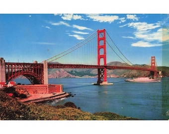Mike Roberts Chrome Postcard Golden Gate Bridge Fort Point San Francisco CA Used