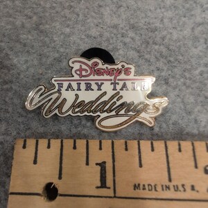 Disney's Fairy Tale Weddings 2004 Official Trading Pin White Gold Tone Logo image 2